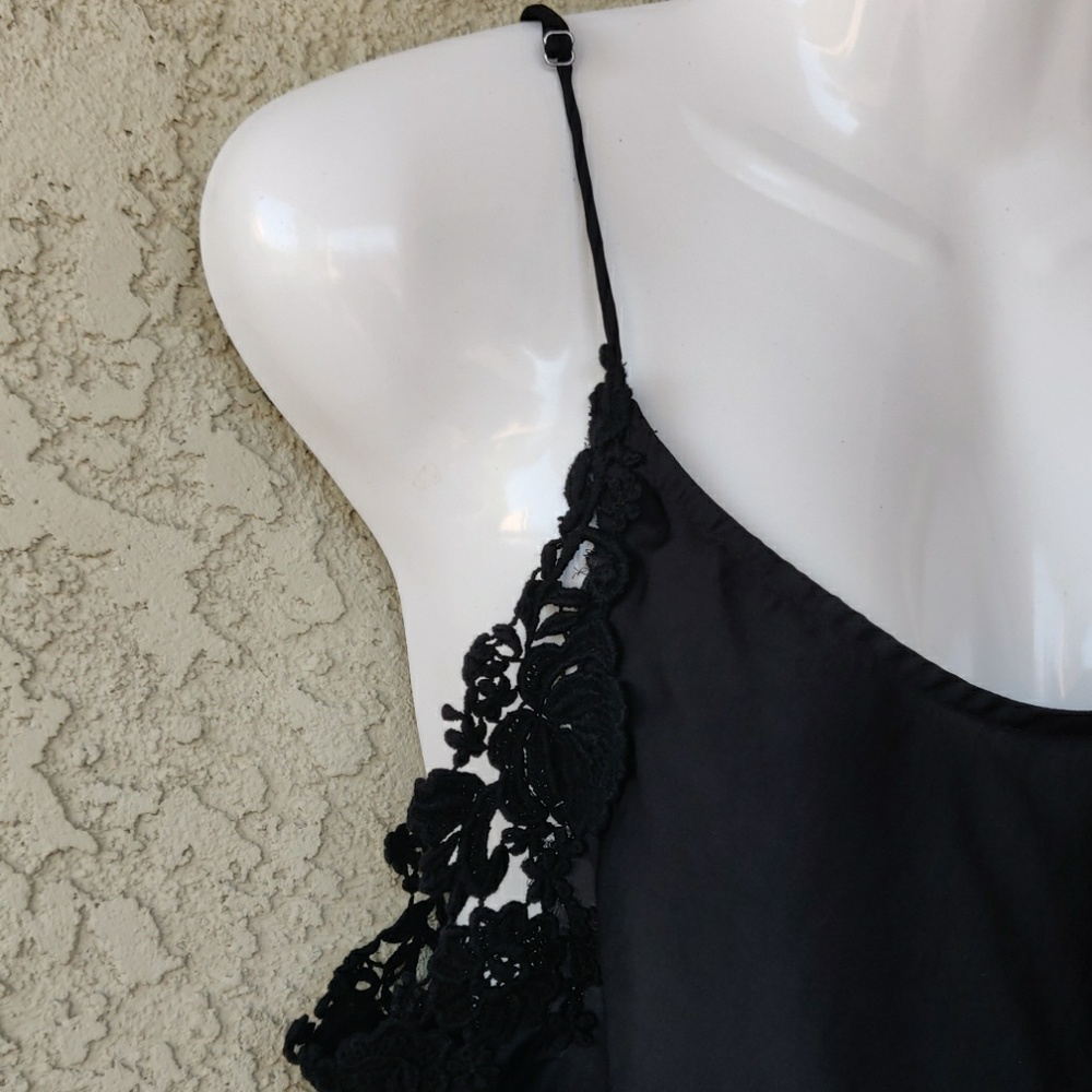 Free people intimately black silk crochet blouse - Picture 3 of 8